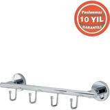 Çelik Banyo Paslanmaz Pirinç Flora 4^Lü Set Askılık Havlu Askısı