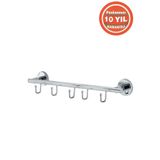 ÇELİK BANYO Paslanmaz Pirinç Flora 5^li Set Askılık Havlu Askısı