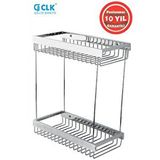 Çelik Banyo Paslanmaz Pirinç Kumru 2'li 12x25 Cm Şampuanlık Süngerlik Gümüş