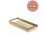ÇELİK BANYO Paslanmaz Pirinç Kumru Şampuanlık 15x25 Şampuanlık Köşe Süngerlik Altın Gold