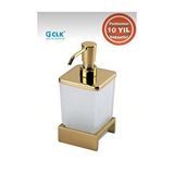 ÇELİK BANYO Paslanmaz Pirinç Kumru Set Üstü Camlı Sıvı Sabunluk Altın