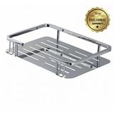 Çelik Banyo Paslanmaz Pirinç Lidya Tekli 15x22 Cm Şampuanlık Süngerlik Köşelik ( 10 Yıl Garantili) Gümüş