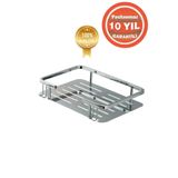 ÇELİK BANYO Paslanmaz Pirinç Lidya Tekli 15x22 Cm Şampuanlık Süngerlik Köşelik ( 10 Yıl Garantili)