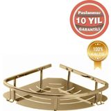 ÇELİK BANYO Paslanmaz Pirinç Marin 19x19 Cm Şampuanlık Süngerlik Köşelik Altn Gold
