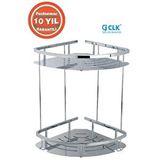 Çelik Banyo Paslanmaz Pirinç Marin 2’li 19x19 Cm Şampuanlık Köşe Süngerlik Gümüş