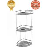 ÇELİK BANYO Paslanmaz Pirinç Marin 3'lü 19×19 Cm Şampuanlık Banyo Rafı