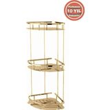 ÇELİK BANYO Paslanmaz Pirinç Marin 3'Lü 19x19 Cm Şampuanlık Süngerlik Köşelik Altn Gold