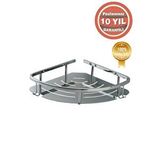Çelik Banyo Paslanmaz Pirinç Marin Tekli 19*19 Cm Sampuanlık Süngerlik Banyo Rafı Gümüş