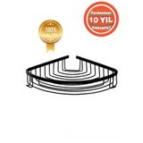 ÇELİK BANYO Paslanmaz Pirinç Mat Siyah Destina 19x19 Cm Sampuanlık Banyo Rafı