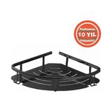 Çelik Banyo Paslanmaz Pirinç Mat Siyah Marin 19X19 cm Şampuanlık Süngerlik Köşelik