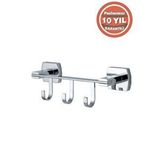 Çelik Banyo Paslanmaz Pirinç Milano 3'lü Askılık Havluluk Banyo Askısı