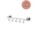 ÇELİK BANYO Paslanmaz Pirinç Milano 5'li Askılık Havluluk Banyo Askısı