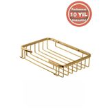 ÇELİK BANYO Paslanmaz Pirinç Taci 22x15cm Şampuanlık Banyo Rafı Süngerlik Altın Gold