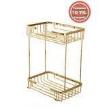 ÇELİK BANYO Paslanmaz Pirinç Taci 22x15cm Şampuanlık Köşe Süngerlik (altın Gold)