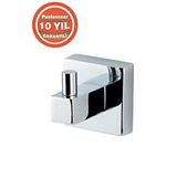 Çelik Banyo Paslanmaz Pirinç Tamay Bornozluk Banyo Askısı Gümüş
