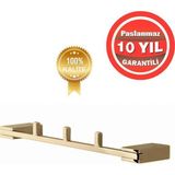 Çelik Banyo Paslanmaz Pirinç Titanik 3'lü Set Askılık Altın Gold