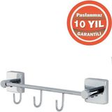 Çelik Banyo Paslanmaz Pirinç Vizyon 3^Lü Set Askılık Havlu Askısı