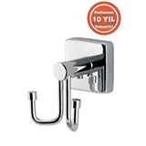 Çelik Banyo Paslanmaz Pirinç Vizyon Bornozluk Banyo Askısı Gümüş