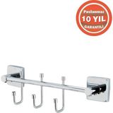 Çelik Banyo Paslanmaz Pirinç Vizyon3^Lü Kancalı Askılık Havlu Askısı