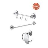 Çelik Banyo Paslanmaz Pirinç Wc 3 ' Lü Set-banyo Aksesuar Karaca - Havluluk-tuvalet Kağıtlık-askılık Gümüş