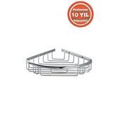 Çelik Banyo Paslanmaz Pirinç Zerrin 1'li 22*22 Cm Şampuanlık Süngerlik Köşelik