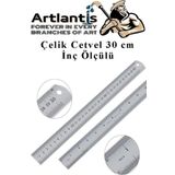 Celik Cetvel 30 Cm Inc Olculu 1 Adet Paslanmaz Celik Metal Cetvel 30 Santimetre