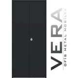 Çelik Dosya Dolabı Metal Dolap Ofis Dolapları Arşiv,garaj,bahçe,kiler,balkon 92X50X195 - Siyah