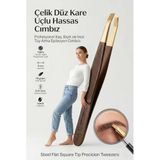Çelik Düz Kare Uçlu Hassas Cımbız - 9 Cm Profesyonel Kaş, Bıyık Ve İnce Tüy Alma Epilasyon Cımbızı Solingen Professional 718477