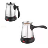 Çelik Elektrikli Cezve Türk Kahve Makinesi - 6Fincan=500Ml 360 Derece Kablosuz Kullanım 600W Scm-2992 Go53/01727