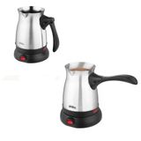 Çelik Elektrikli Cezve Türk Kahve Makinesi - 6Fincan=500Ml 360 Derece Kullanim 600W Scm-2992 (5047)