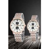 Çelik Erkek/Kadın Kol Saati 5 ATM Su Geçirmez Gümüş/Rose-Gold Sevgili Kol Saatleri STC11993