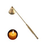 Çelik Gold 24 Cm Dekoratif Çan Dizayn Saplı Mum Söndürücü Cin818s