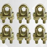 Çelik Halat Kelepçesi, 6mm A Tipi, Sarı Galvaniz Kaplama, (6 Adet)