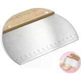Çelik Hamur Kesici, Ahşap Saplı Metal Hamur Sıyrıcı, Makarna Sıyırma Aparatı, Hamur Dilimleyici, Makarna Ve Makarnacılık İçin Çelik Şekillendirici Ve Porsiyonlayıcı, Mutfakta Çok Amaçlı Kul