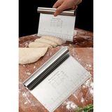 Çelik Hamur Kesici - Kazıyıcı Spatula- Ölçekli Çelik Spatula - 1 Adet - 1 lt