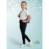 Çelik Interlok Siyah Pamuklu Likralı Kız Çocuk Nervür Dikişli Okul Için Pantolon Tayt - 5 - 6 Yaş