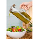 Çelik Kapaklı Vakumlu Borosilikat Cam Yağlık Sirkelik Sütlük Sürahi 1500 Ml