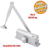 Celik Kapi Hidroligi Kapi Durdurucu Yavaslatici Yayi No: 3 Kapasite 40-65 Kilogram Gumus Renk