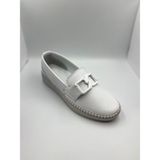 Çelik Kundura Hafif Taban Tokalı Deri Günlük Bayan Ayakkabı - 001 - Beyaz