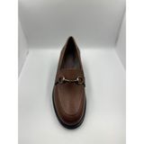 Çelik Kundura Hakiki Deri Günlük Tokalı Yeni Model Loafer Bayan Ayakkabı - Ceviz