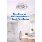 ÇELİK MENFEZ BANYO MENFEZİ FANLI PLASTİK -Buharı alır, ferahlığı bırakır,