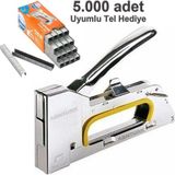 Çelik Mobilyacı Zımba Makinesi 5000 Adet Çakma Teli Hediyesi ile Manuel Döşemeci Zımbalama Seti - yok