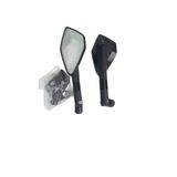 Çelik MOTOSİKLET AYNASI CNC ALÜMİNYUM DÜZ 8-10MM/TERS 10M siya RENK OEM AYNA bağlanI ELAMANLARI VARDIR