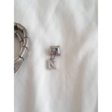 Çelik N Harfli Zirkon Taşlı Italyan Charm