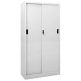 Çelik ofis dosyası dosyası, sürgülü kapılı açık gri, 90 x 40 x 180 cm, ayarlanabilir raflar, güvenlik kilidi, belgeler için metal dosya, organizasyon çözümü p