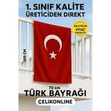 Çelik Online Türk Bayrağı 70 x 105 cm Raşel Kumaş Asma İpli Üreticiden Direkt