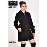 ÇELİK ÖRGÜ KOL KÜRKLÜ KLASİK UZUN TRİKO CEKET ABK458702XL