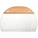 Çelik Oval Ahşap Saplı Hamur Spatula, Kahverengi