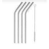 Çelik Pipet Paslanmaz Çelik Metal Meşrubat Pipeti Ve Pipet Temizleme Fırçası Seti (10 pipet+2 fırça set)