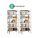 Çelik Raf 6 Katlı 2 Adet 31x75x200 Raf Sistemleri, Depo rafı, Arşiv rafı, Kiler rafı, Çok Amaçlı Raf